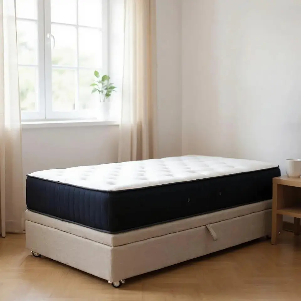 Cama Baul 1 Plaza + Colchon CIC / Con Ruedas (Beige) 8