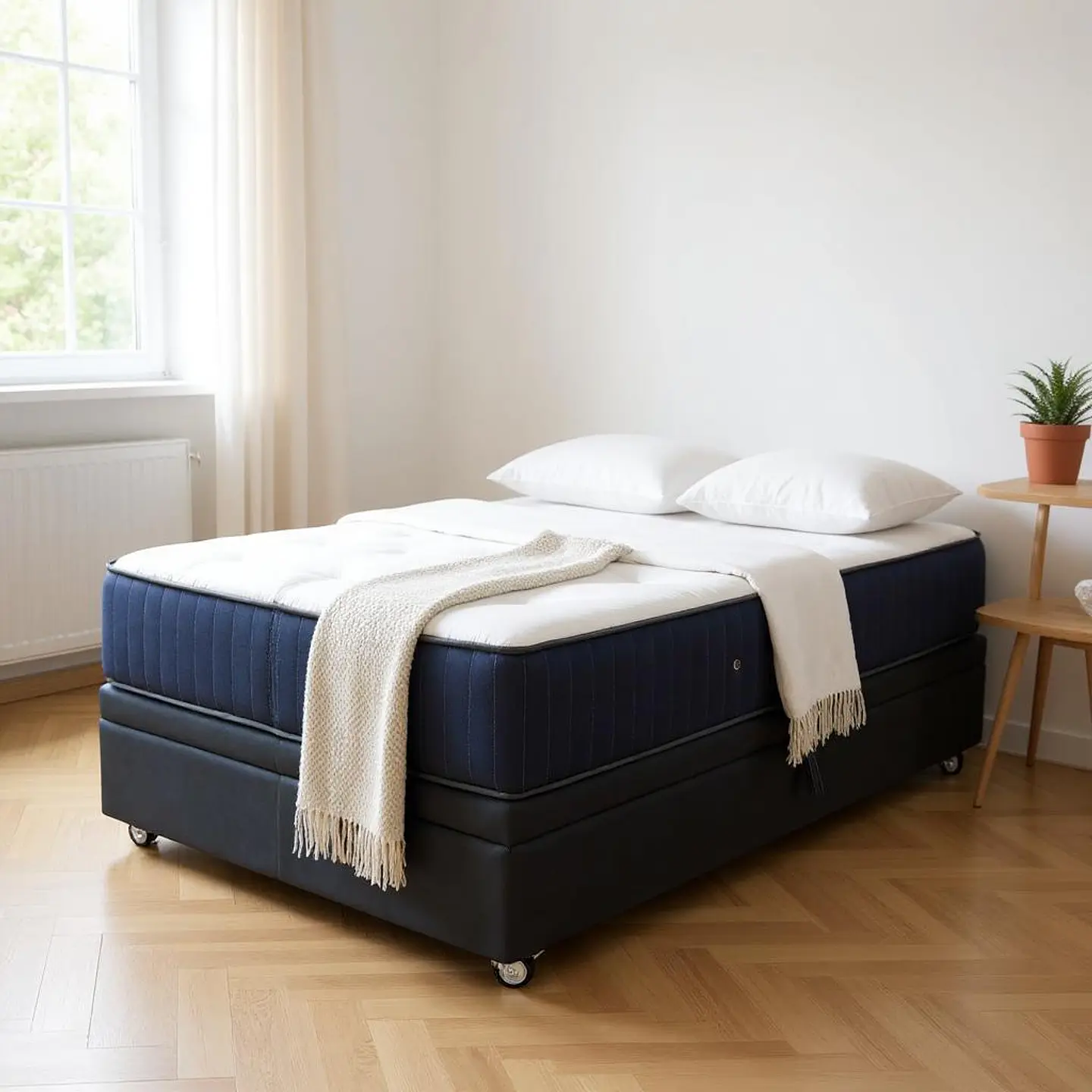 Cama Baul 1.5 Plaza + Colchon CIC / Con Ruedas (Negro) 8