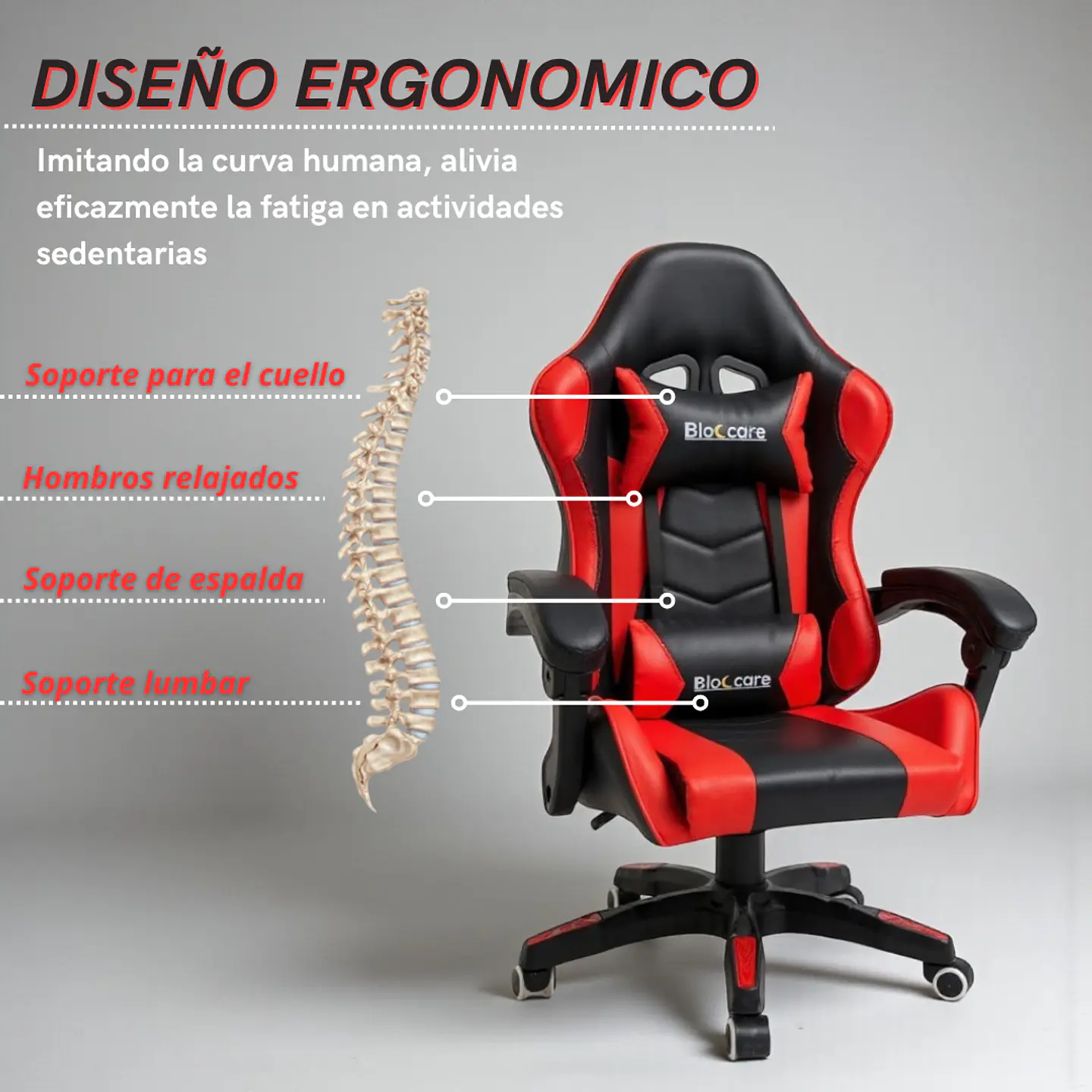 Silla Gamer Reclinable - Color Negro 5
