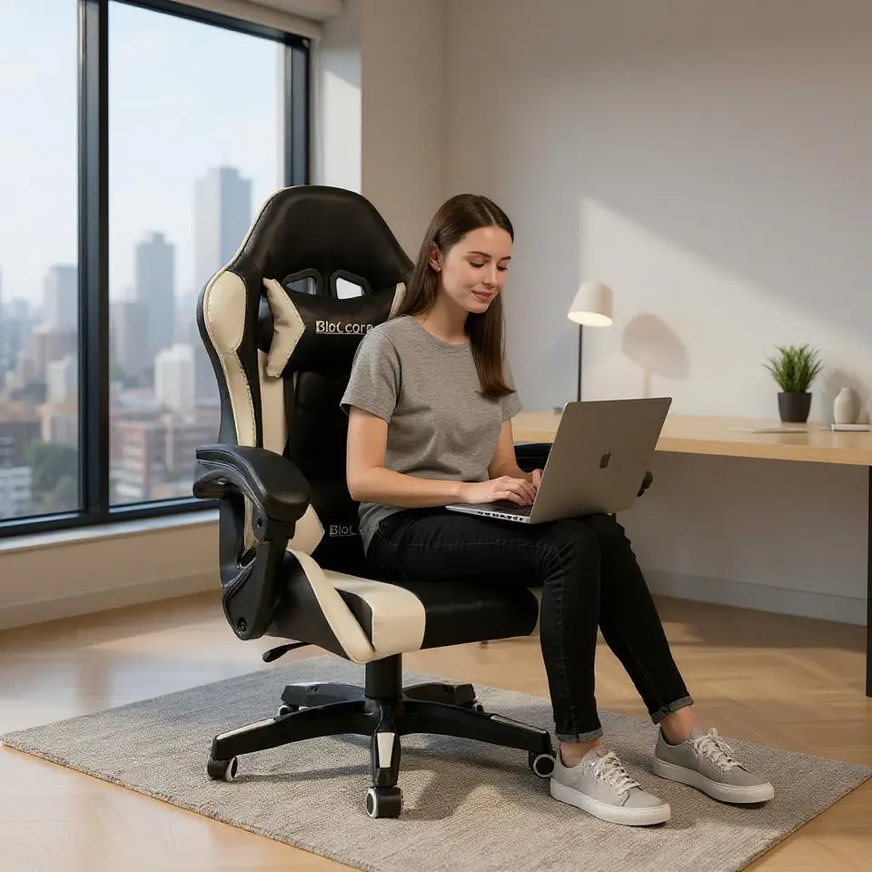 Silla Gamer Reclinable - Color Blanco 6