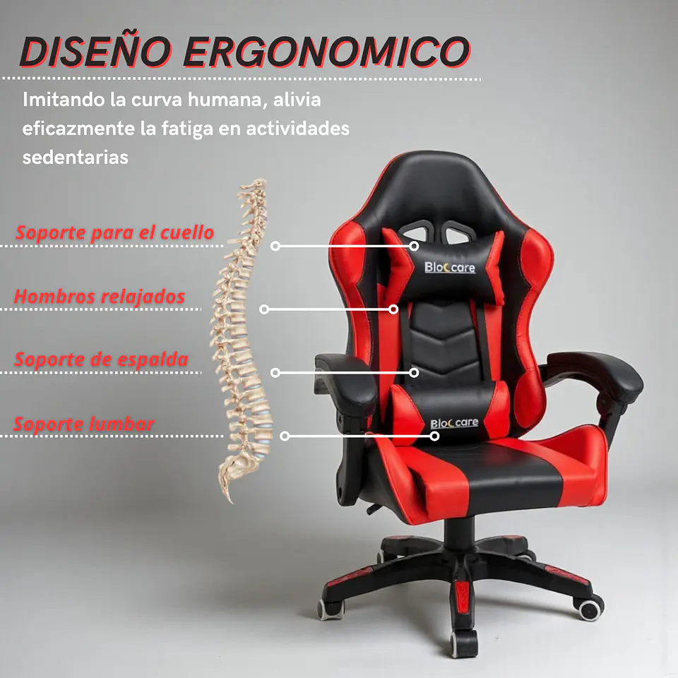 Silla Gamer Reclinable - Color Blanco 5