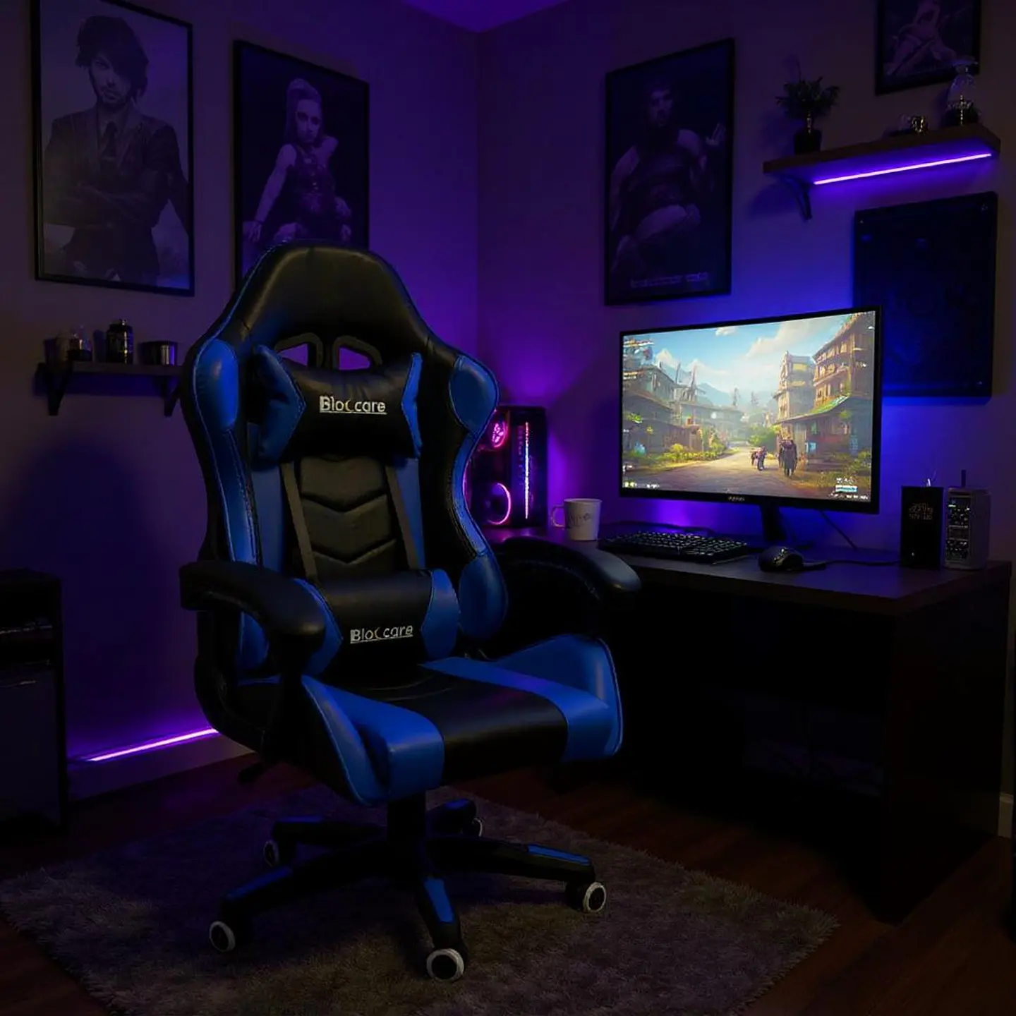Silla Gamer Reclinable - Color Azul 5