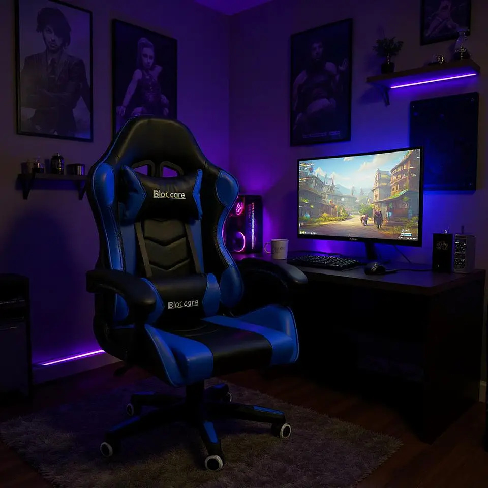 Silla Gamer Reclinable - Color Azul 5