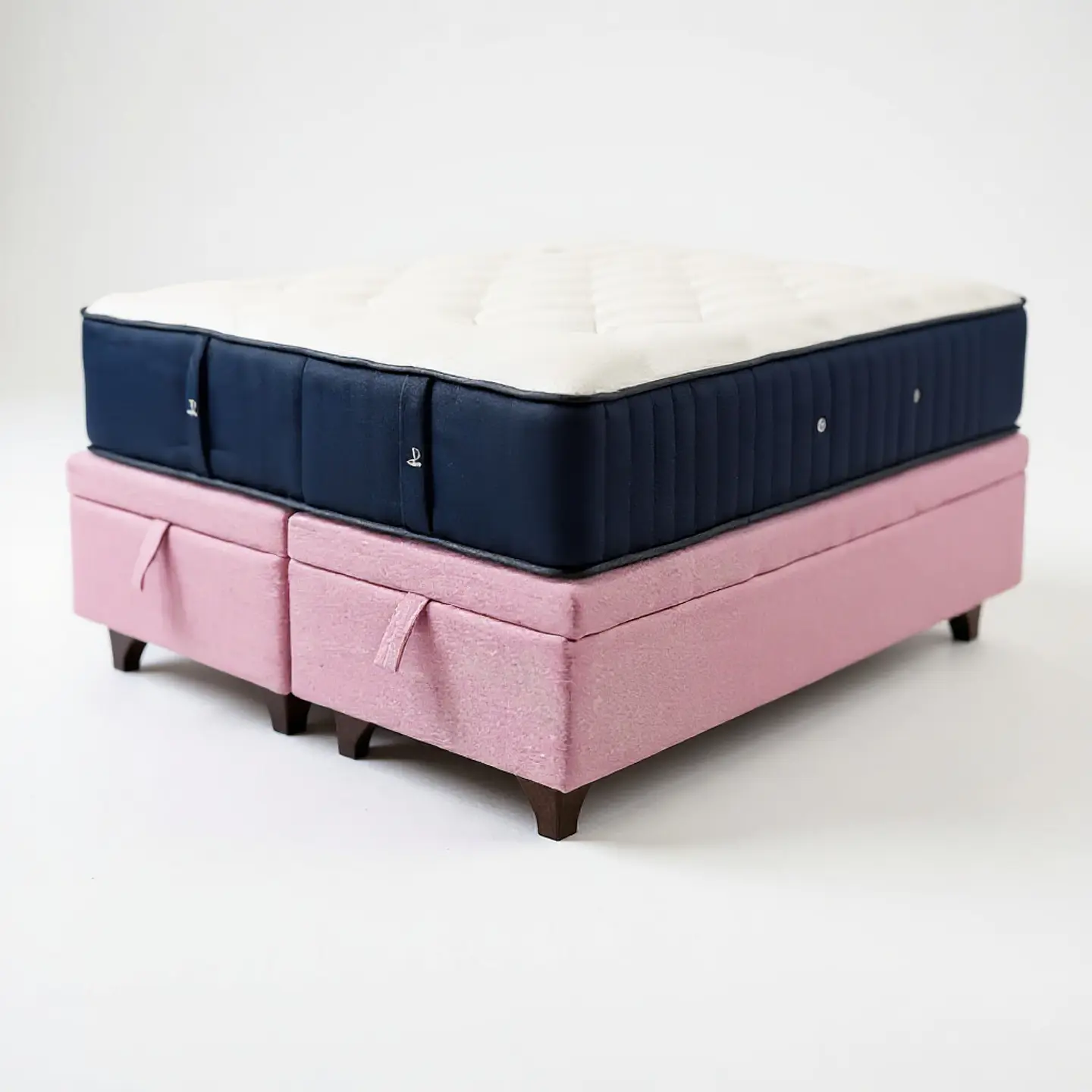 Cama Baul King + Colchon CIC / Con Patas de Madera (Rosa) 6