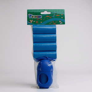 Bolsas de Basura para Perros + Dispensador (4 Unidades) AZUL