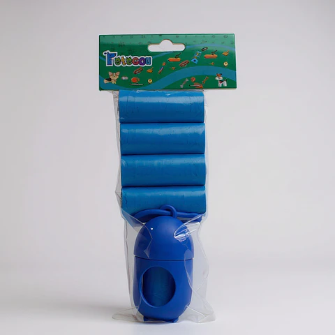 Bolsas de Basura para Perros + Dispensador (4 Unidades) AZUL