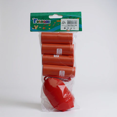 Bolsas de Basura para Perros + Dispensador (4 Unidades) ROJO
