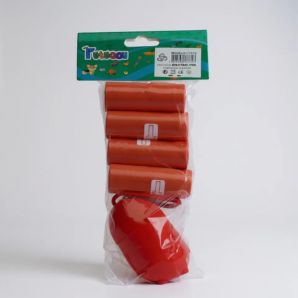 Bolsas de Basura para Perros + Dispensador (4 Unidades) ROJO 2