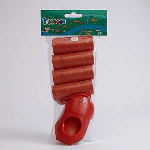 Bolsas de Basura para Perros + Dispensador (4 Unidades) ROJO