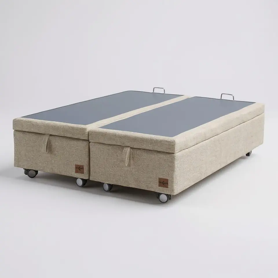 Base Dividida Baul 2 Plazas / Dif. Ruedas (Beige) 2