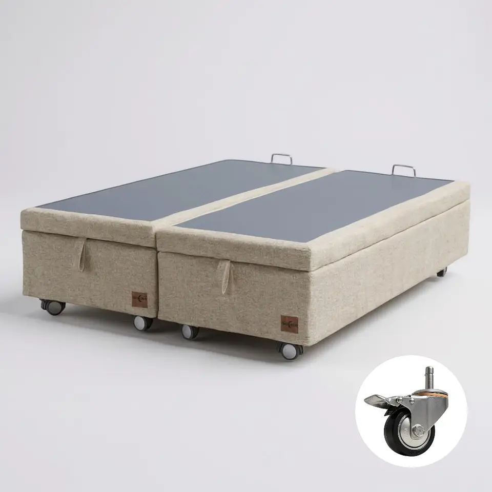 Base Dividida Baul 2 Plazas / Dif. Ruedas (Beige) 8