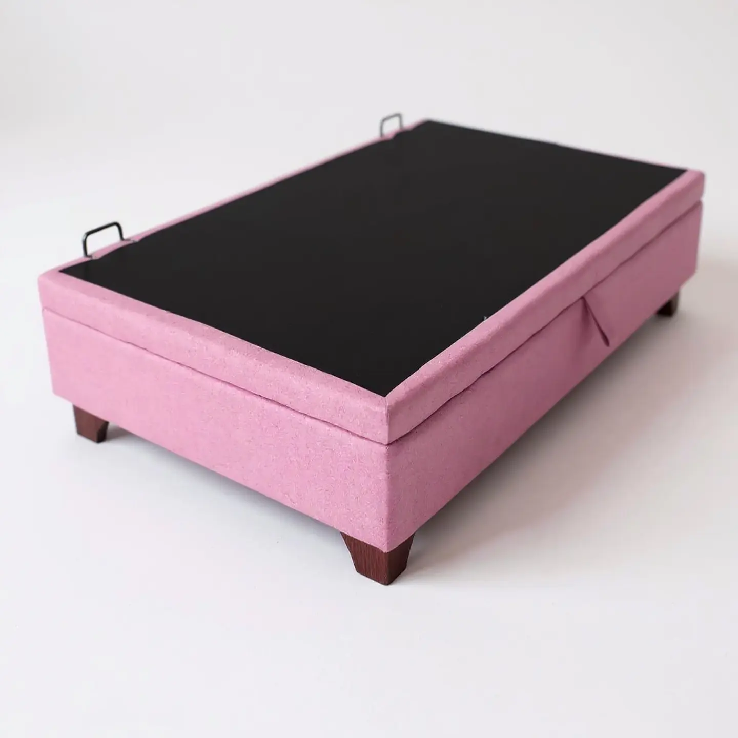 Base Cama Baul 1 PLaza / Lateral / Patas Madera (Rosa) 2
