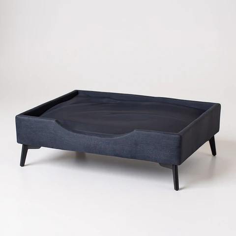 Cama de Mascotas - Talla S Extra (55x40 cm) / Pata Metalica 12 cm (Negro)
