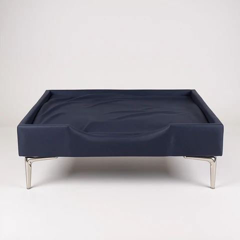 Cama de Mascotas - Talla L EXTRA (90x70 cm) / Pata Cromada 15 cm (Negro)