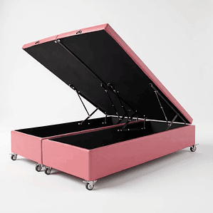 Base Dividida Baul 2 Plazas / Dif. Ruedas (Rosa)