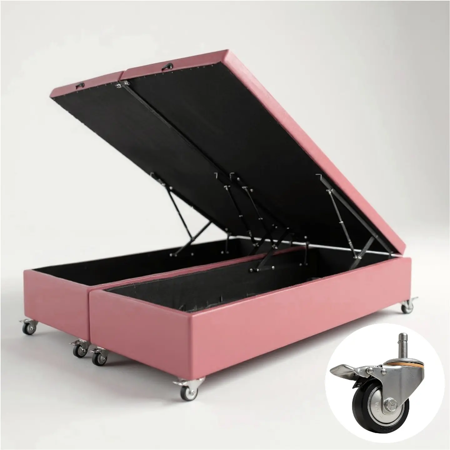 Base Dividida Baul Super King / Dif. Ruedas (Rosa) 7
