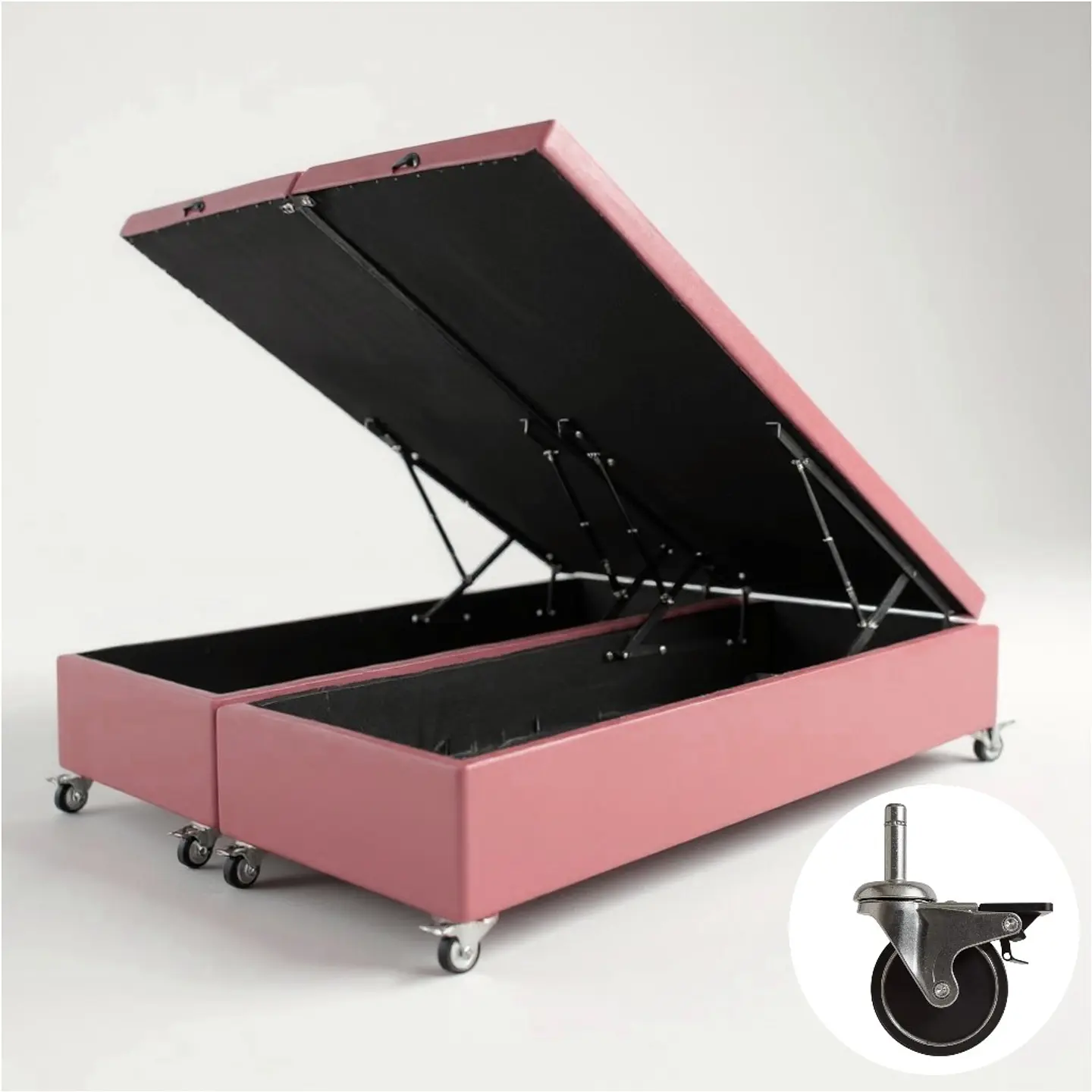 Base Dividida Baul Super King / Dif. Ruedas (Rosa) 5