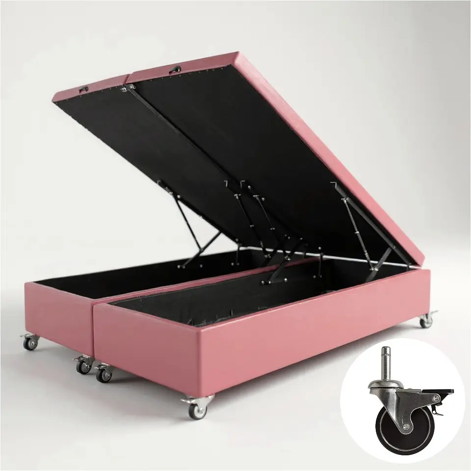 Base Dividida Baul Super King / Dif. Ruedas (Rosa) 5