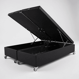 Base Dividida Baul Queen / Dif. Ruedas (Negro)