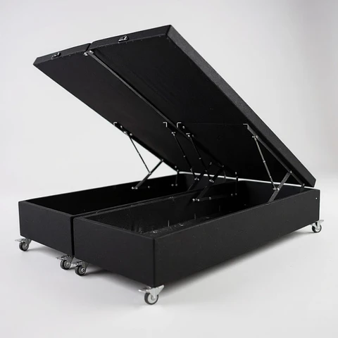 Base Dividida Baul Super King / Dif. Ruedas (Negro)