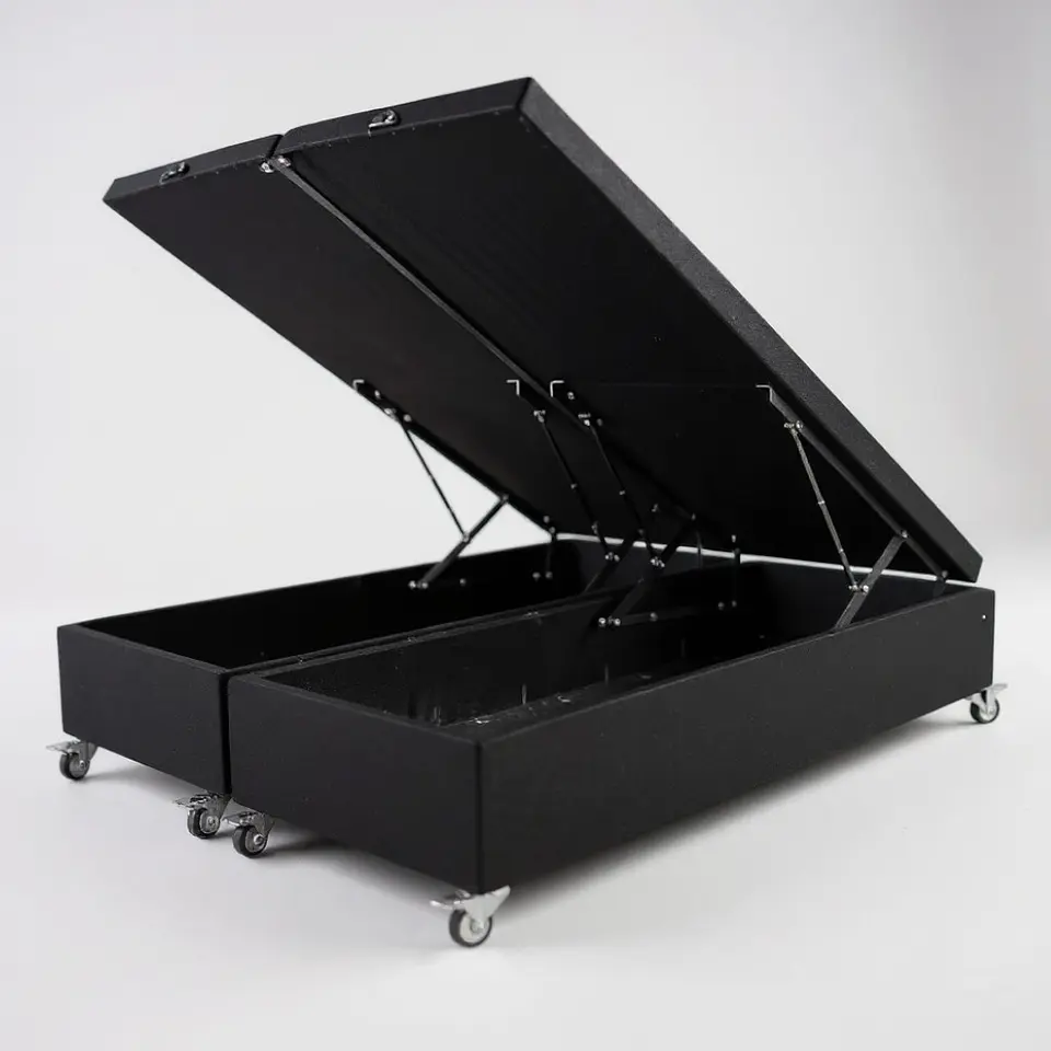 Base Dividida Baul Super King / Dif. Ruedas (Negro) 1
