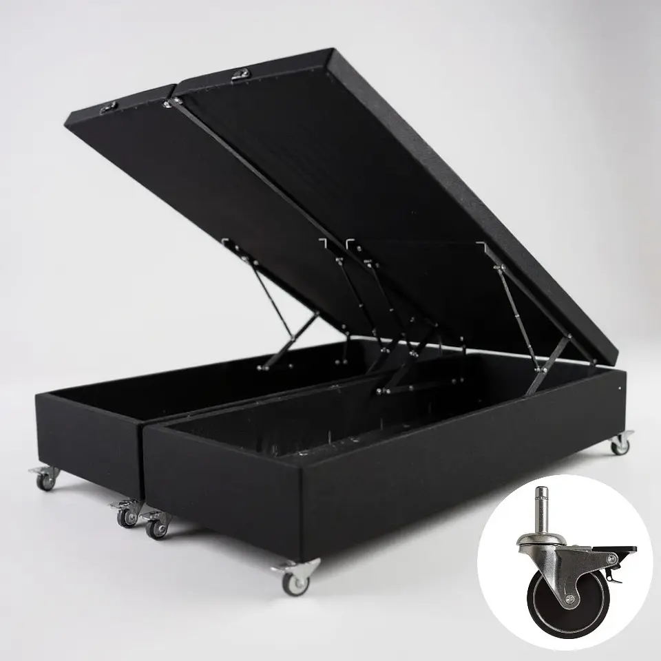 Base Dividida Baul Super King / Dif. Ruedas (Negro) 5