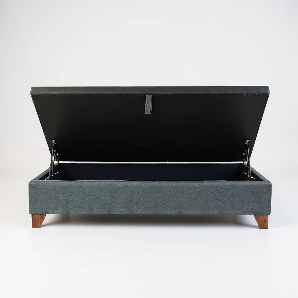 Base Cama Baul 1 PLaza / Lateral / Patas De Madera 2