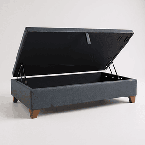 Base Cama Baul 1 PLaza / Lateral / Patas De Madera