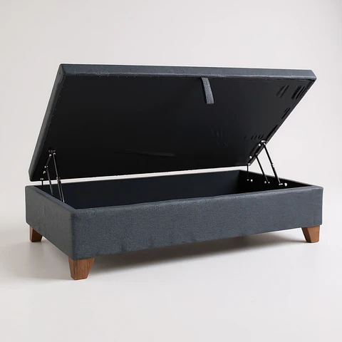 Base Cama Baul 1 PLaza / Lateral / Patas De Madera