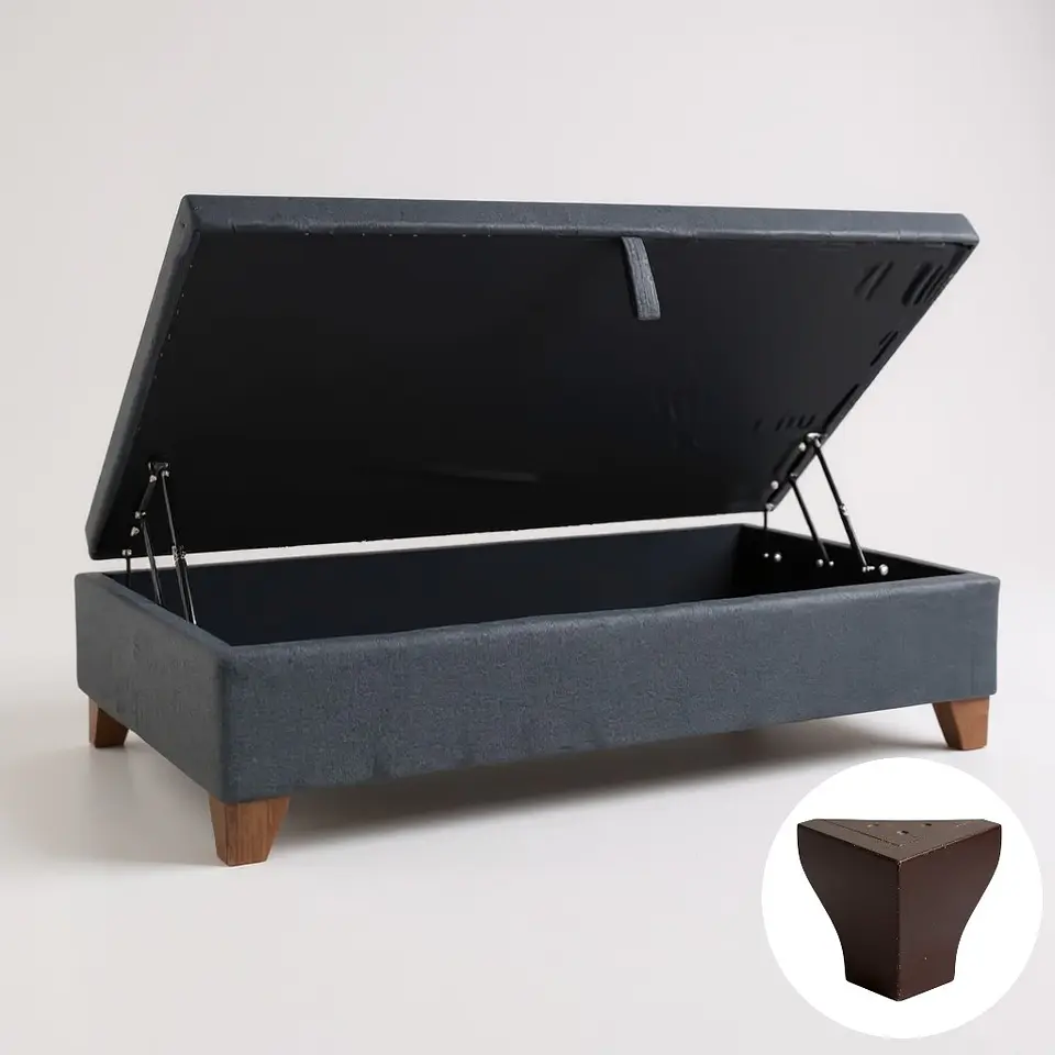 Base Cama Baul 1.5 PLaza / Lateral / Patas De Madera 9