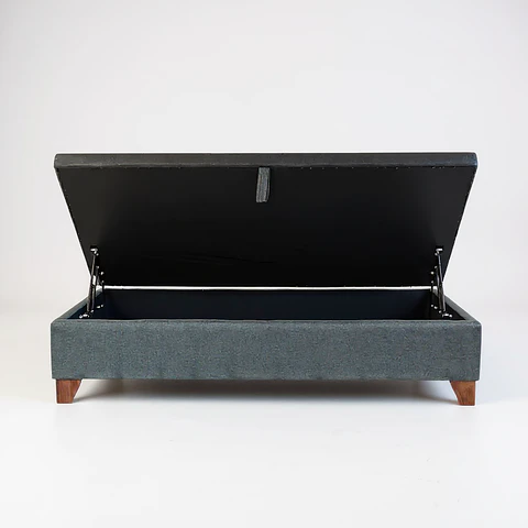 Base Cama Baul 1.5 PLaza / Lateral / Patas De Madera