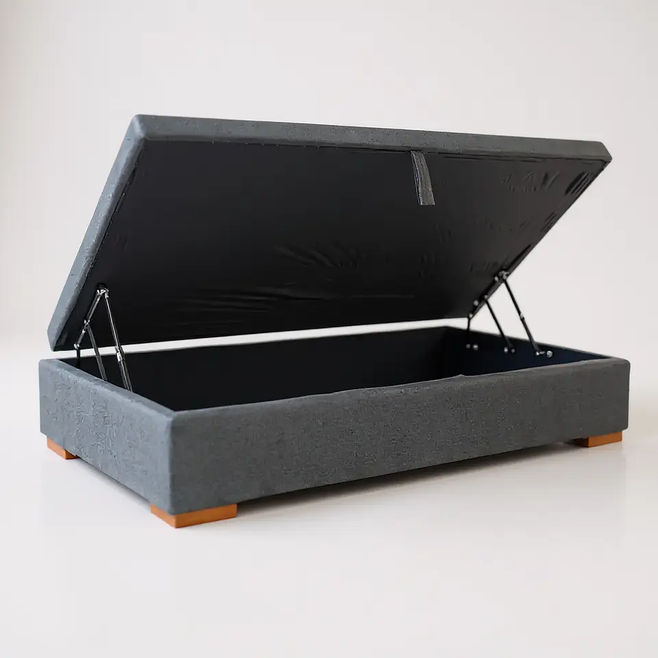 Base Cama Baul 1.5 PLaza / Lateral / Patas De Madera 3