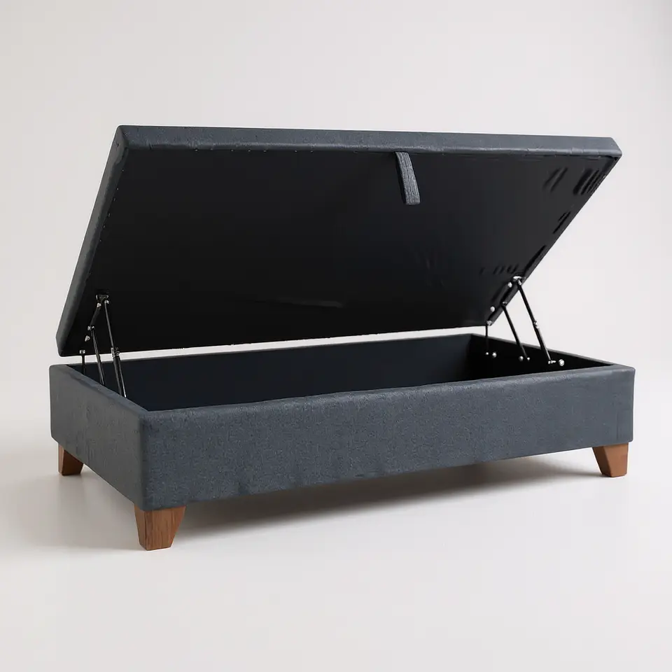 Base Cama Baul 1.5 PLaza / Lateral / Patas De Madera 1