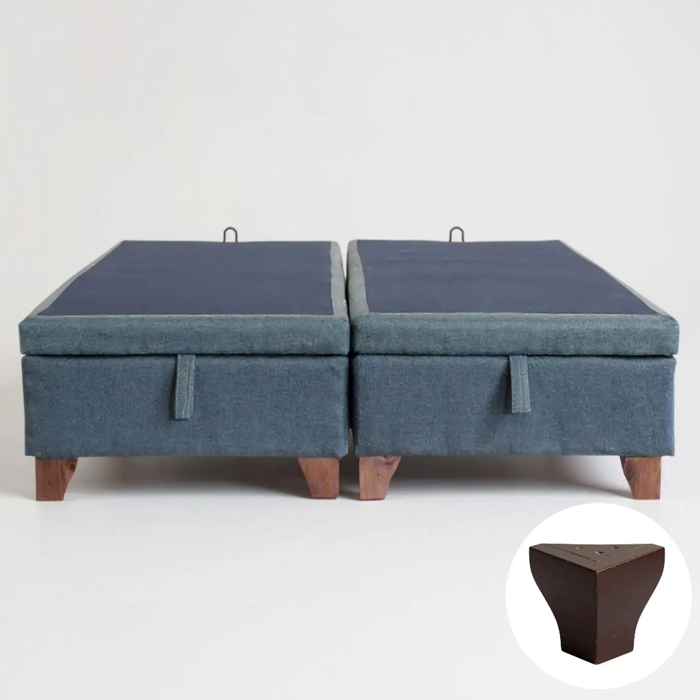 Base Dividida Baul King / Patas De Madera 4