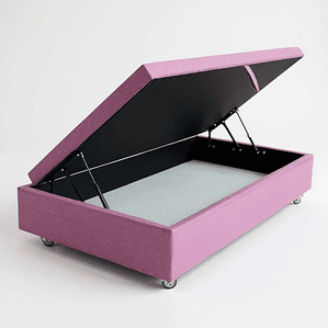 Base Cama Baul 1.5 PLaza / Lateral/ Dif. Ruedas (Palo Rosa)