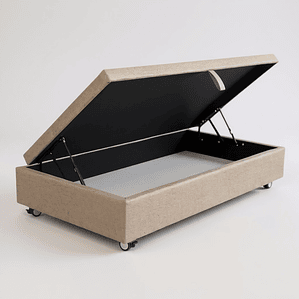 Base Cama Baul 1.5 PLaza / Lateral/ Dif. Ruedas (Beige)