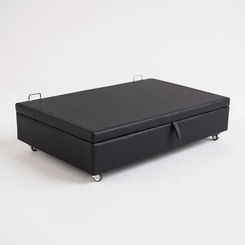 Base Cama Baul 1.5 PLaza / Lateral/ Dif. Ruedas (Negro)