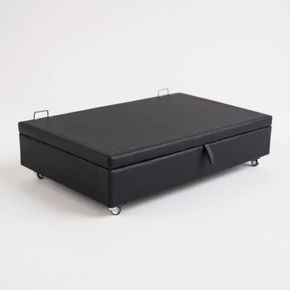 Base Cama Baul 1.5 PLaza / Lateral/ Dif. Ruedas (Negro) 2