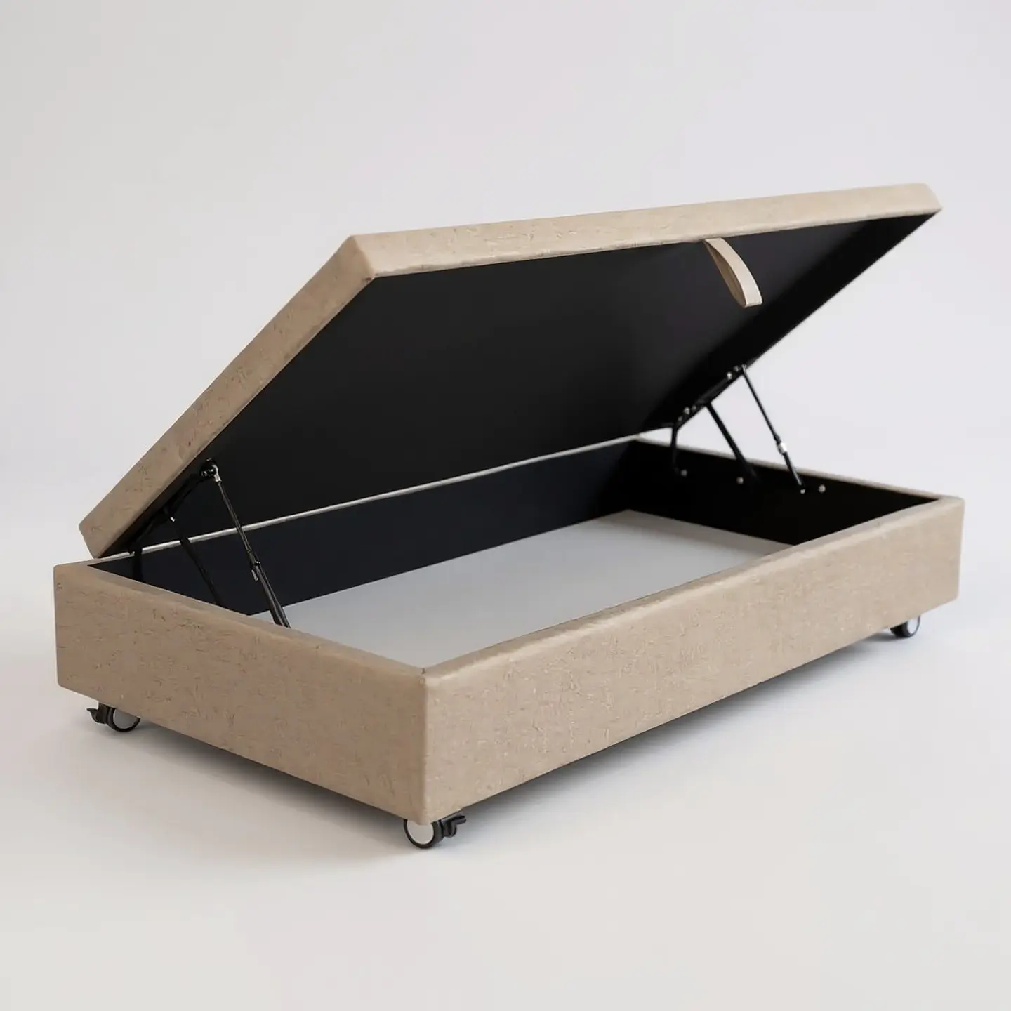 Base Cama Baul 1 PLaza / Lateral / Dif. Ruedas (Beige) 1