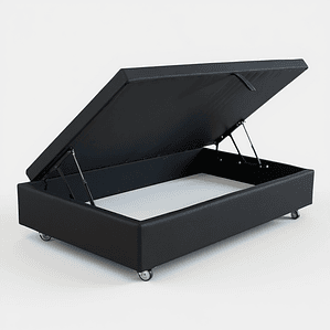 Base Cama Baul 1 PLaza / Lateral/ Dif. Ruedas (Negro)