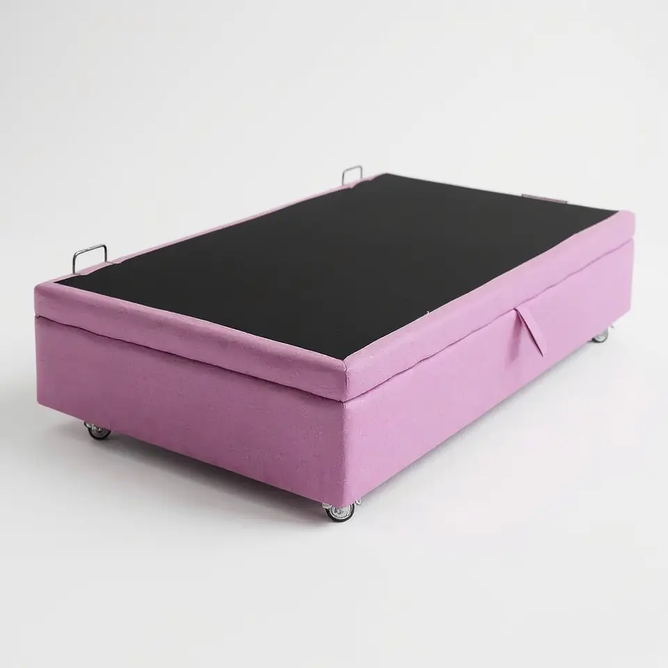 Base Cama Baul 1 PLaza / Lateral/ Dif. Ruedas (Palo Rosa) 2
