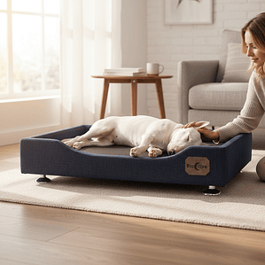 Cama de Mascotas - Talla L EXTRA (90x70 cm) / Pata Montessori 3 cm (Negro)