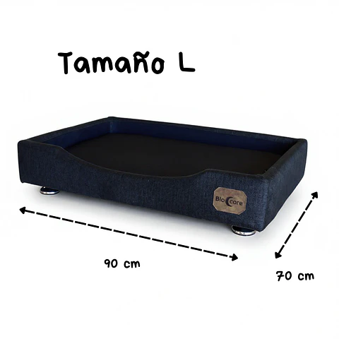 Cama de Mascotas - Talla L EXTRA (90x70 cm) / Pata Montessori 3 cm (Negro)