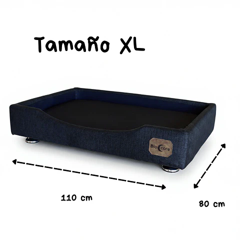 Cama de Mascotas - Talla XL EXTRA (110x80 cm) / Pata Montessori 3 cm (Negro)