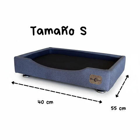 Cama de Mascotas - Talla S Extra (55x40 cm) / Pata Montessori 3 cm (Gris)
