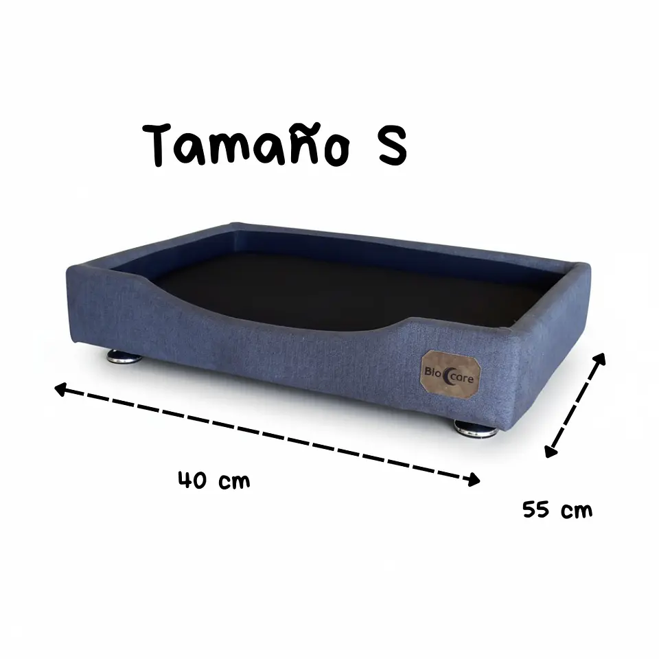 Cama de Mascotas - Talla S Extra (55x40 cm) / Pata Montessori 3 cm (Gris) 2