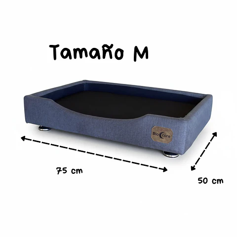 Cama de Mascotas - Talla M EXTRA (75x50 cm) / Pata Montessori 3 cm (Gris)