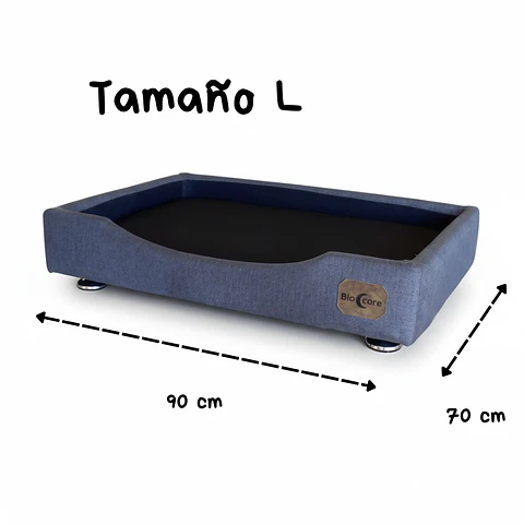 Cama de Mascotas - Talla L EXTRA (90x70 cm) / Pata Montessori 3 cm (Gris)