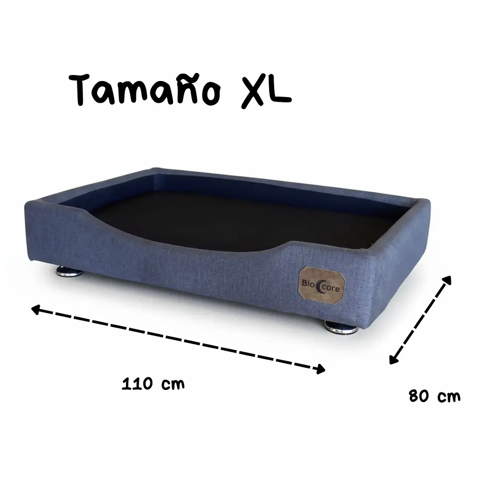Cama de Mascotas - Talla XL EXTRA (110x80 cm) / Pata Montessori 3 cm (Gris) 2