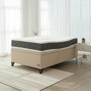 Cama Baul 1.5 Plaza + Colchon Ortopedic / Con Patas De Madera (Beige)